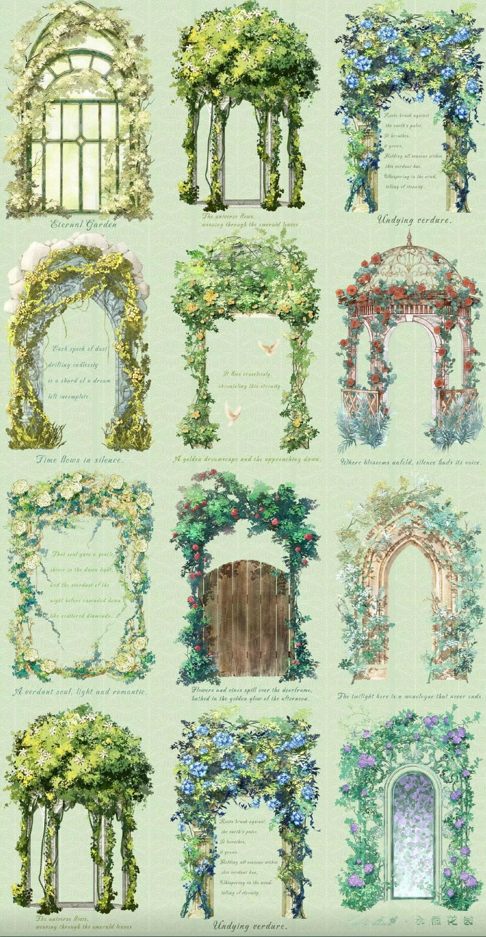 Flowers and plants PET Tape Stickers for Journaling,Scrapbooking,DIY