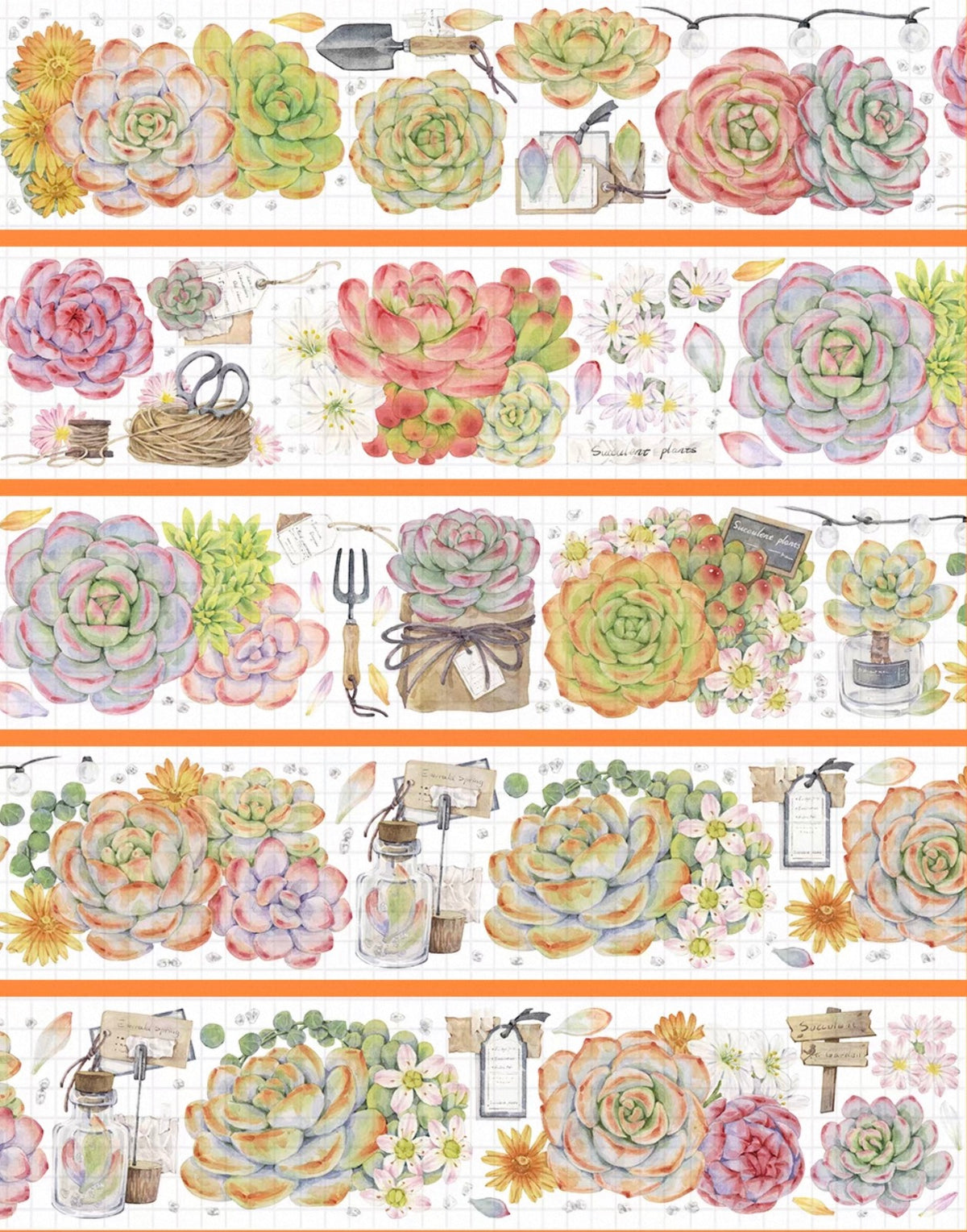 Flowers and plants PET Tape Stickers for Journaling,Scrapbooking,DIY