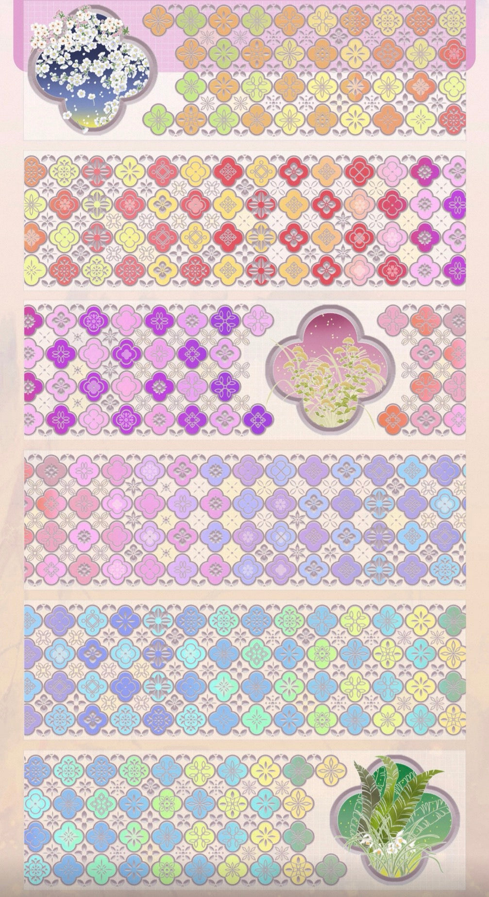 Flowers and plants PET Tape Stickers for Journaling,Scrapbooking,DIY