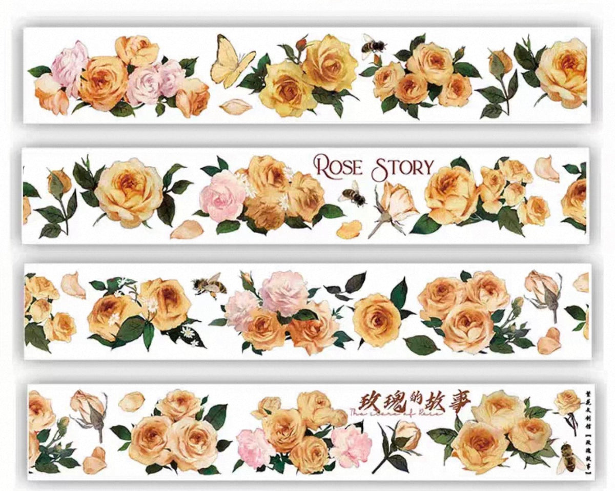 Flowers and plants PET Tape Stickers for Journaling,Scrapbooking,DIY