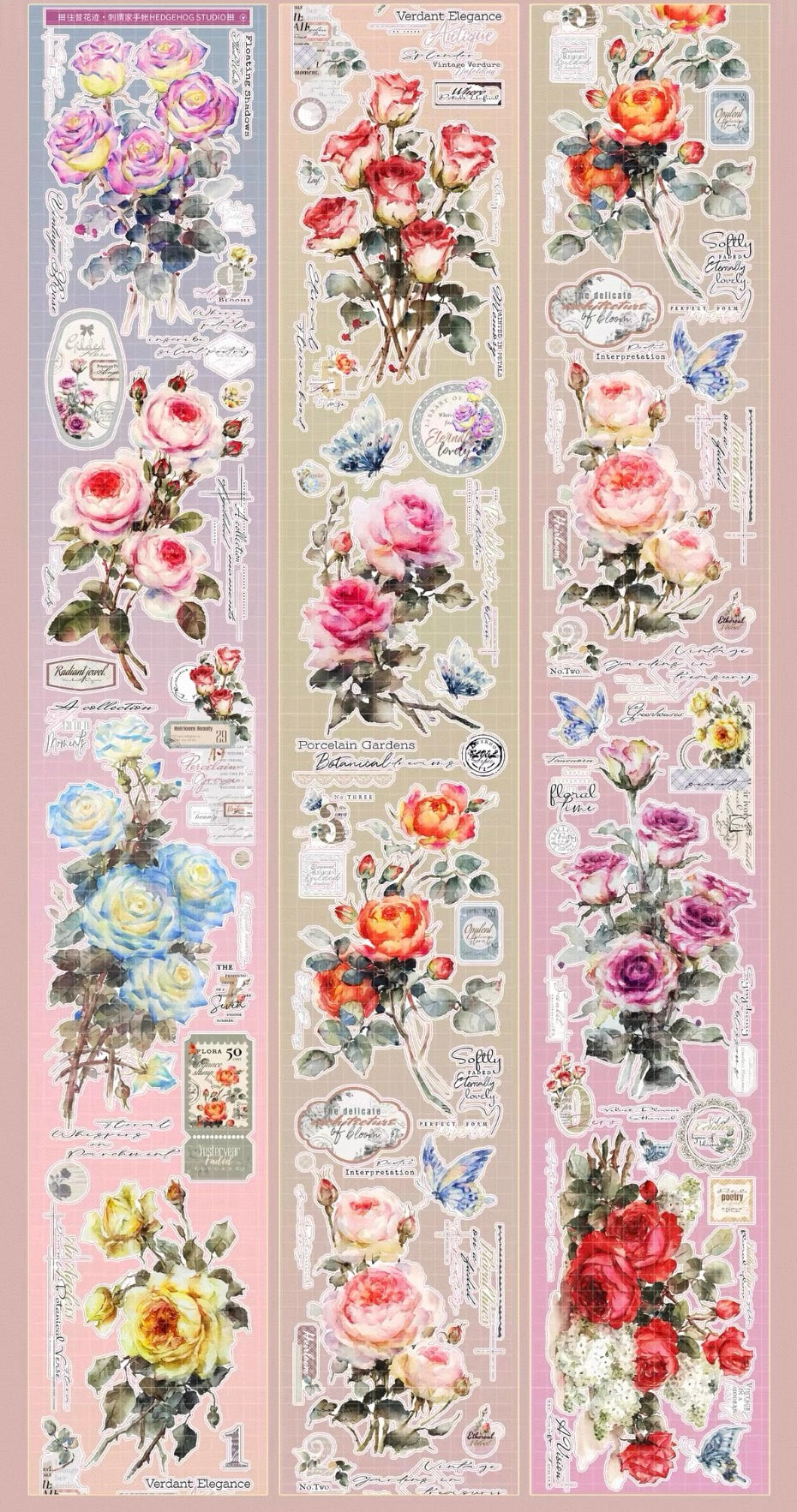 Flowers and plants PET Tape Stickers for Journaling,Scrapbooking,DIY