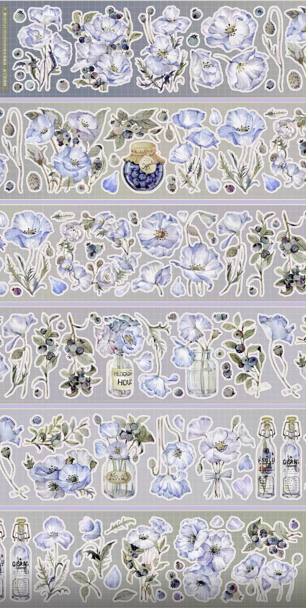 Flowers and plants PET Tape Stickers for Journaling,Scrapbooking,DIY