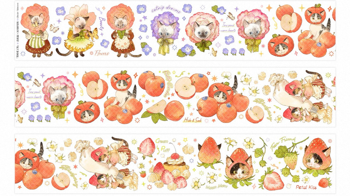 Animal and food PET Tape Stickers for Journaling,Scrapbooking,DIY