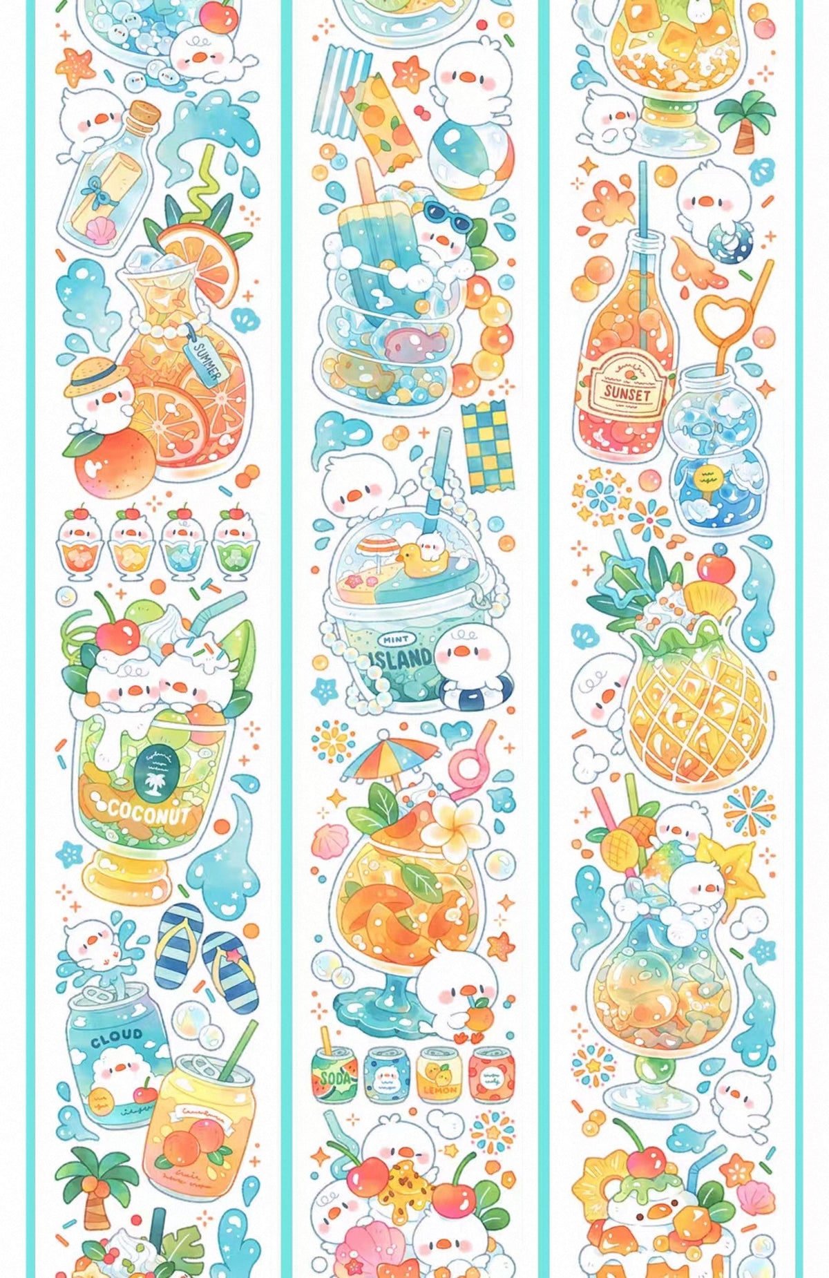 Animal and food PET Tape Stickers for Journaling,Scrapbooking,DIY