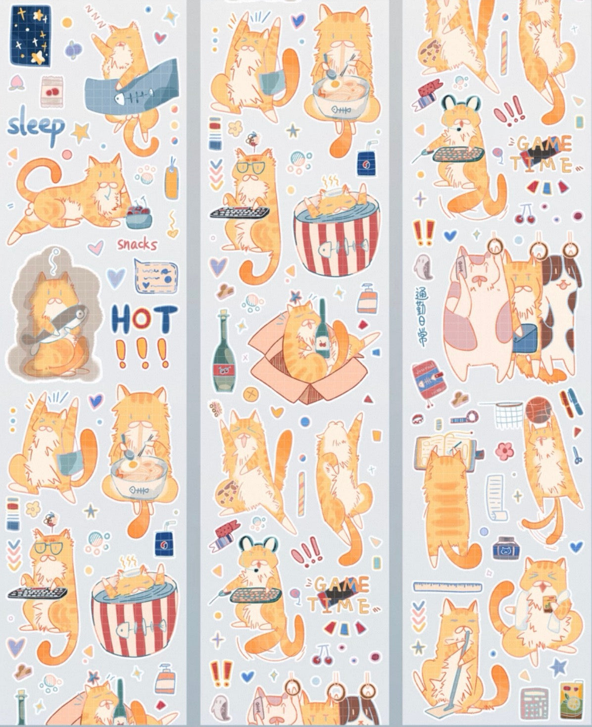 Animal and food PET Tape Stickers for Journaling,Scrapbooking,DIY