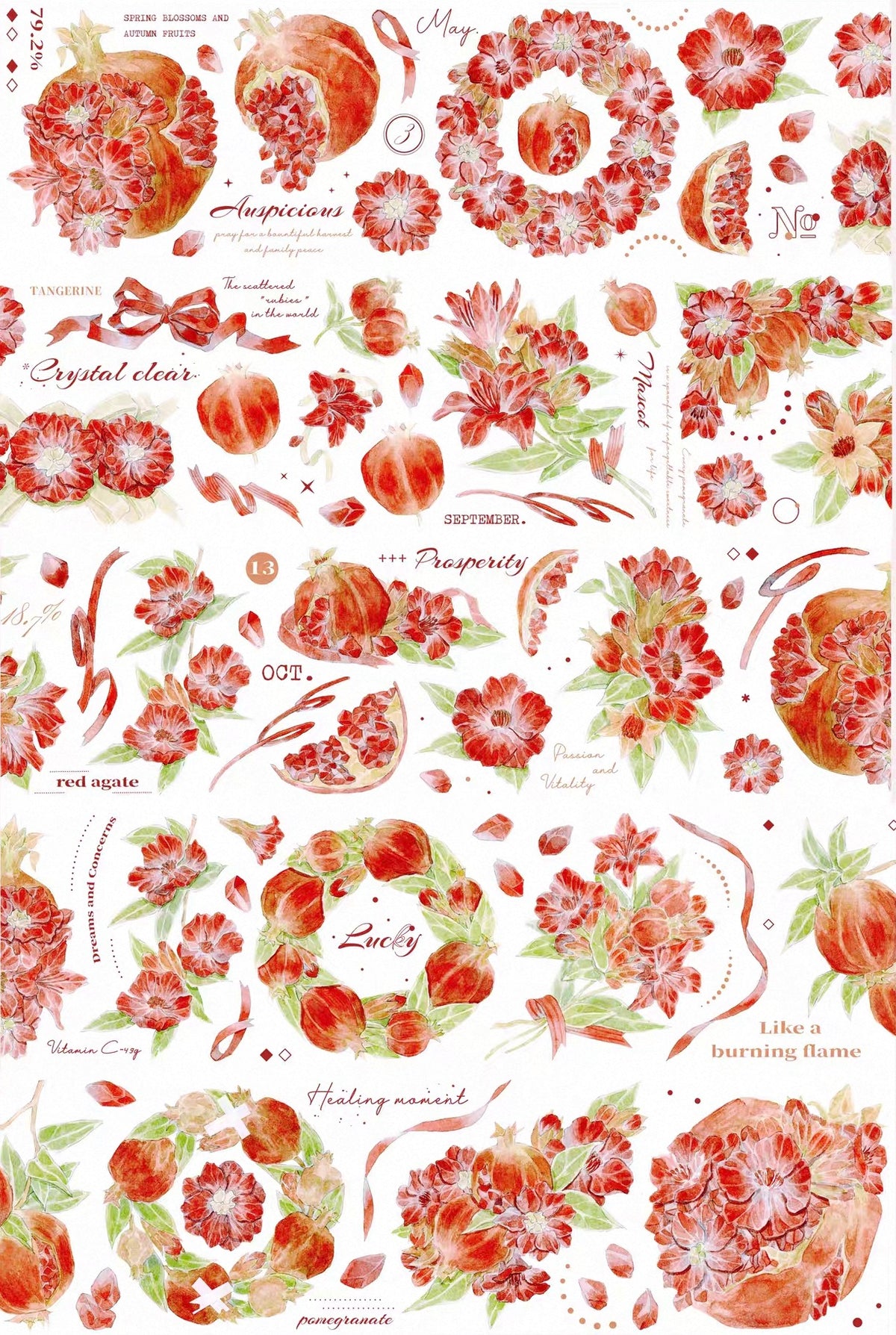 Animal and food PET Tape Stickers for Journaling,Scrapbooking,DIY