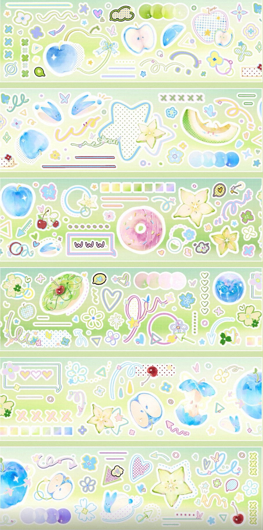 Animal and food PET Tape Stickers for Journaling,Scrapbooking,DIY