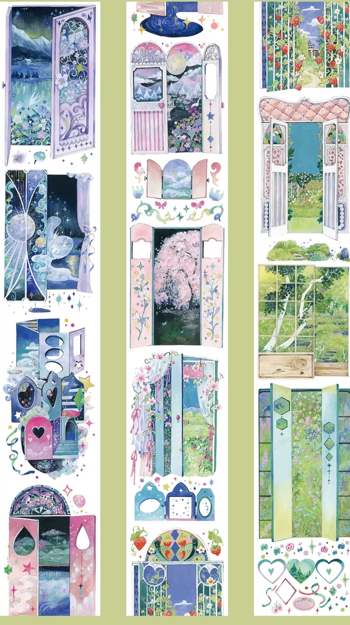 Scenery/Background PET Tape Stickers for Journaling,Scrapbooking,DIY