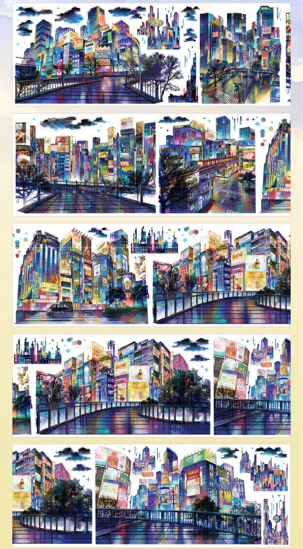 Scenery/Background PET Tape Stickers for Journaling,Scrapbooking,DIY