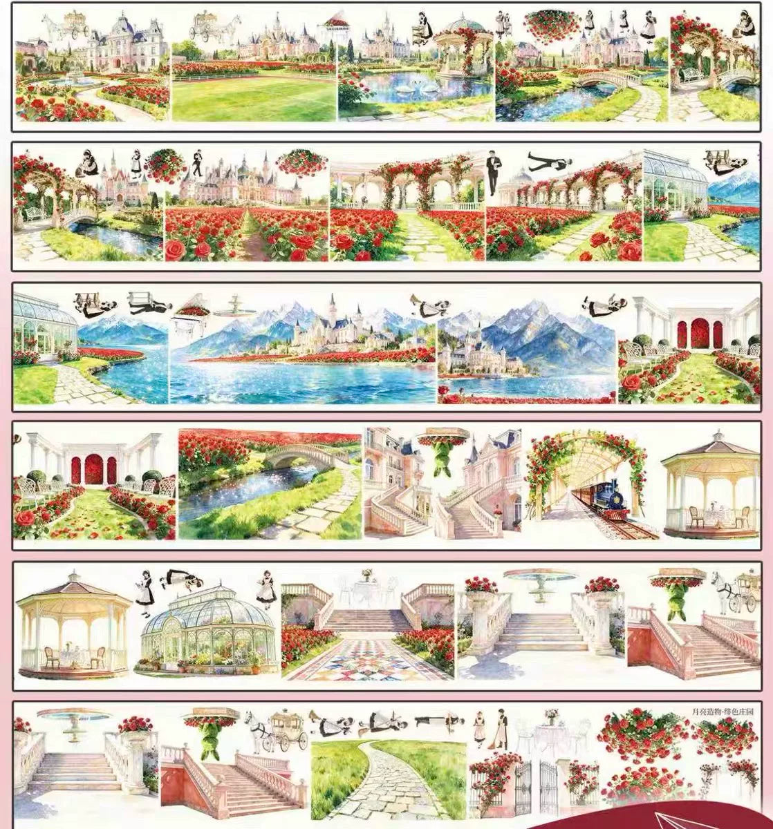 Scenery/Background PET Tape Stickers for Journaling,Scrapbooking,DIY