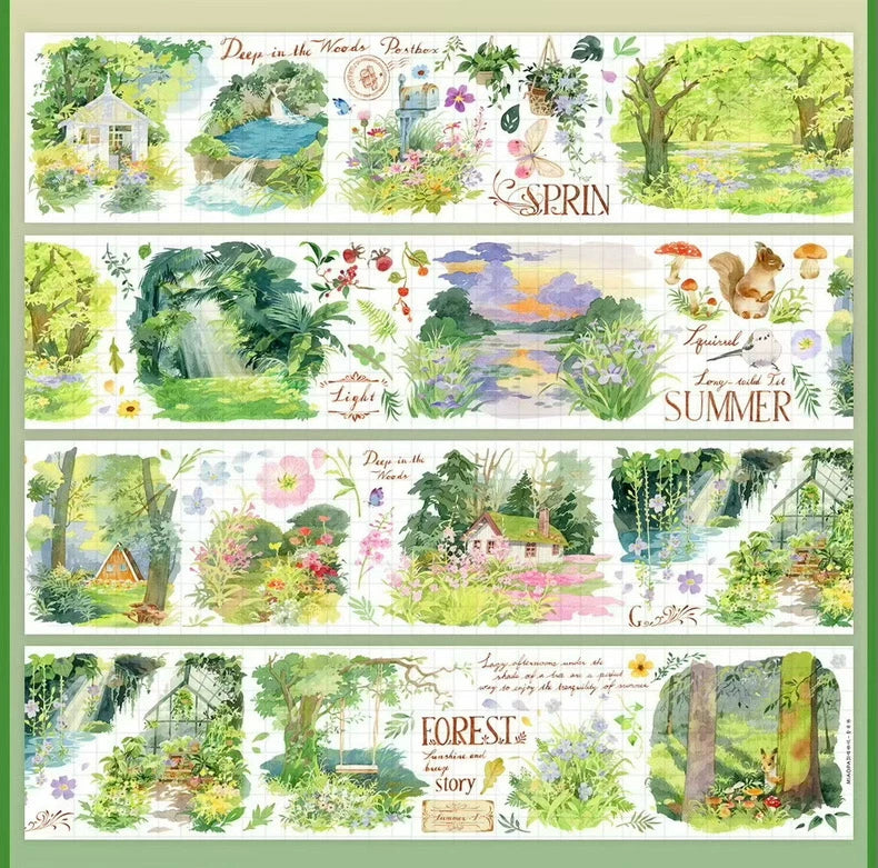 Scenery/Background PET Tape Stickers for Journaling,Scrapbooking,DIY